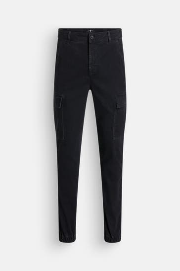7 FOR ALL MANKIND Black-and-blue Cargo Trousers