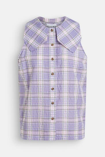 GANNI Blusentop kariert