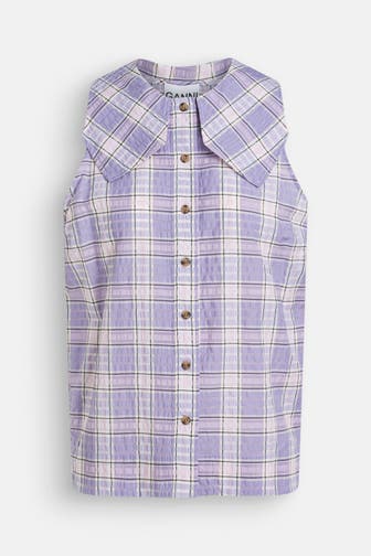 GANNI Blusentop kariert