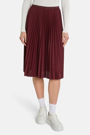 LACOSTE Plisseé-Rock weinrot