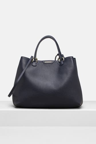 EMPORIO ARMANI Leder-Handtasche nachtblau
