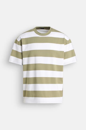 HECHTER Paris T-Shirt oliv gestreift 