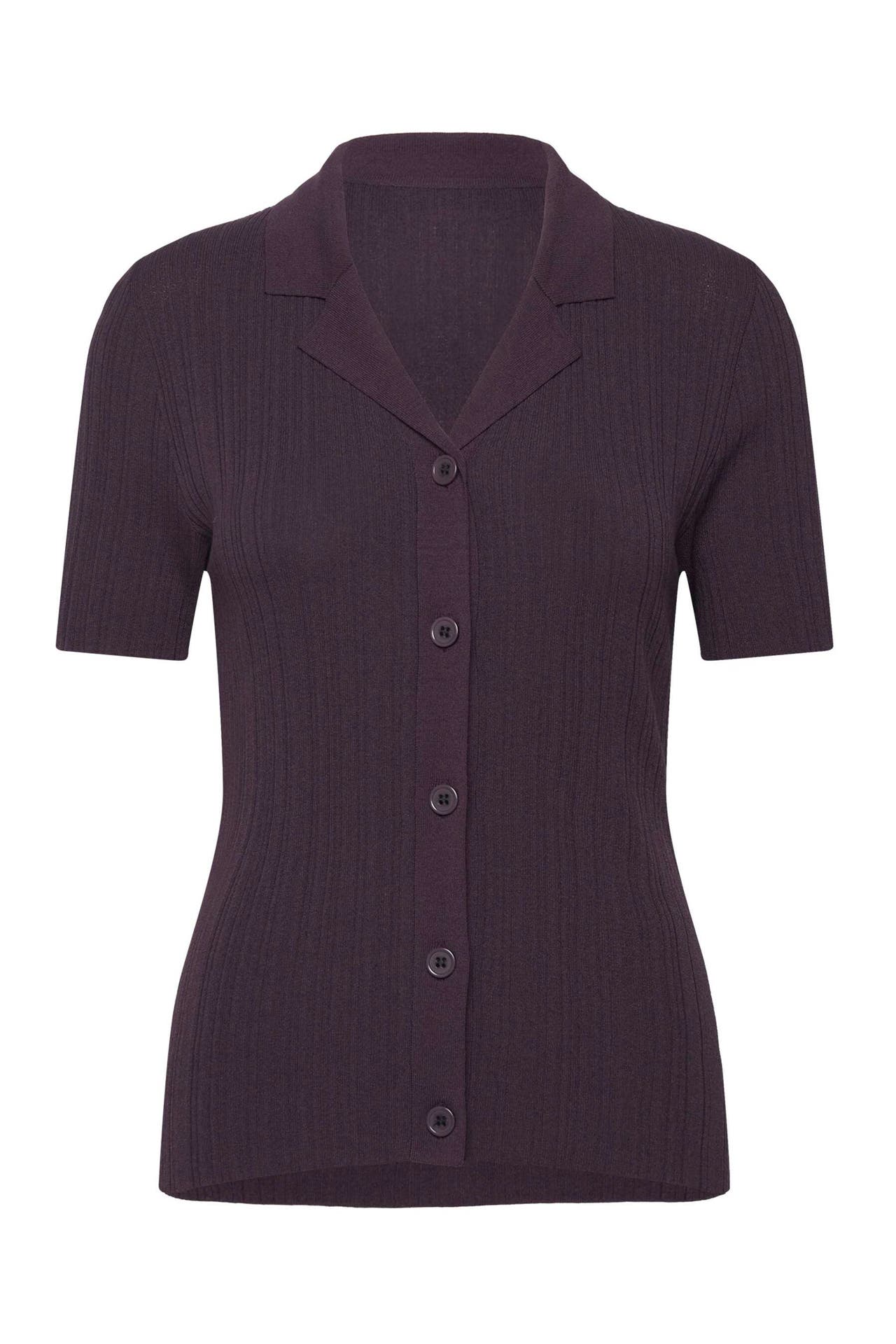 ROSEMUNDE Strickshirt 'Rosie' aubergine, Bild 1