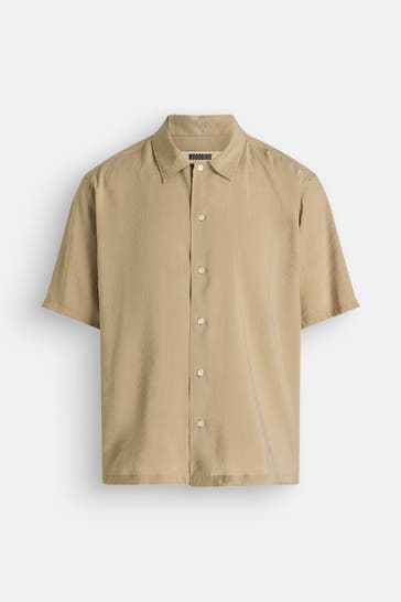 WOODBIRD Kurzarmhemd 'Sunny' hellbraun