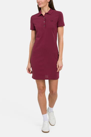 LACOSTE Polokleid bordeaux