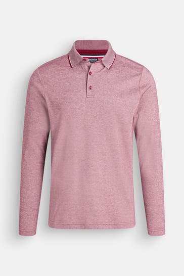 HECHTER Paris Polo-Longsleeve 'Easy Go' weinrot