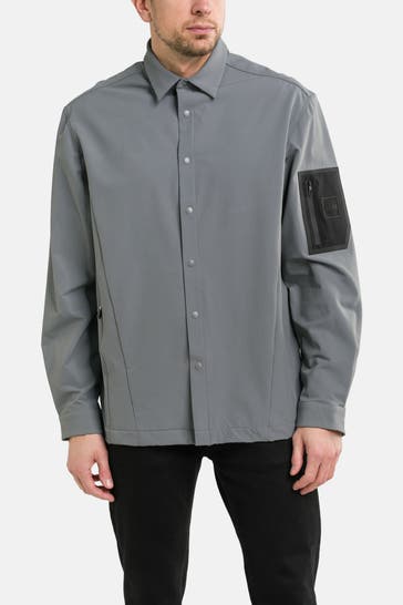 BOSS GREEN Overshirt 'Expedit' grau