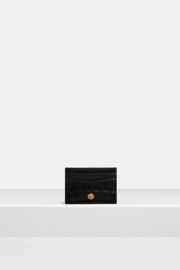 VERSACE - Kartenetui schwarz kroko