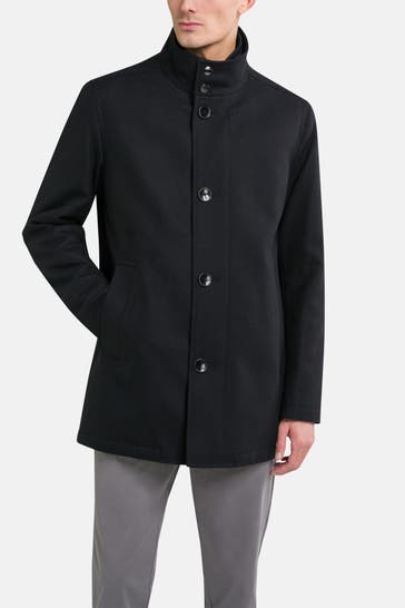 BOSS Wollmixmantel navy