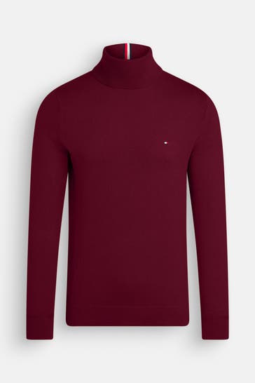 TOMMY HILFIGER Rollkragenpullover weinrot