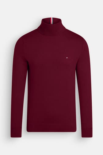 TOMMY HILFIGER Rollkragenpullover weinrot