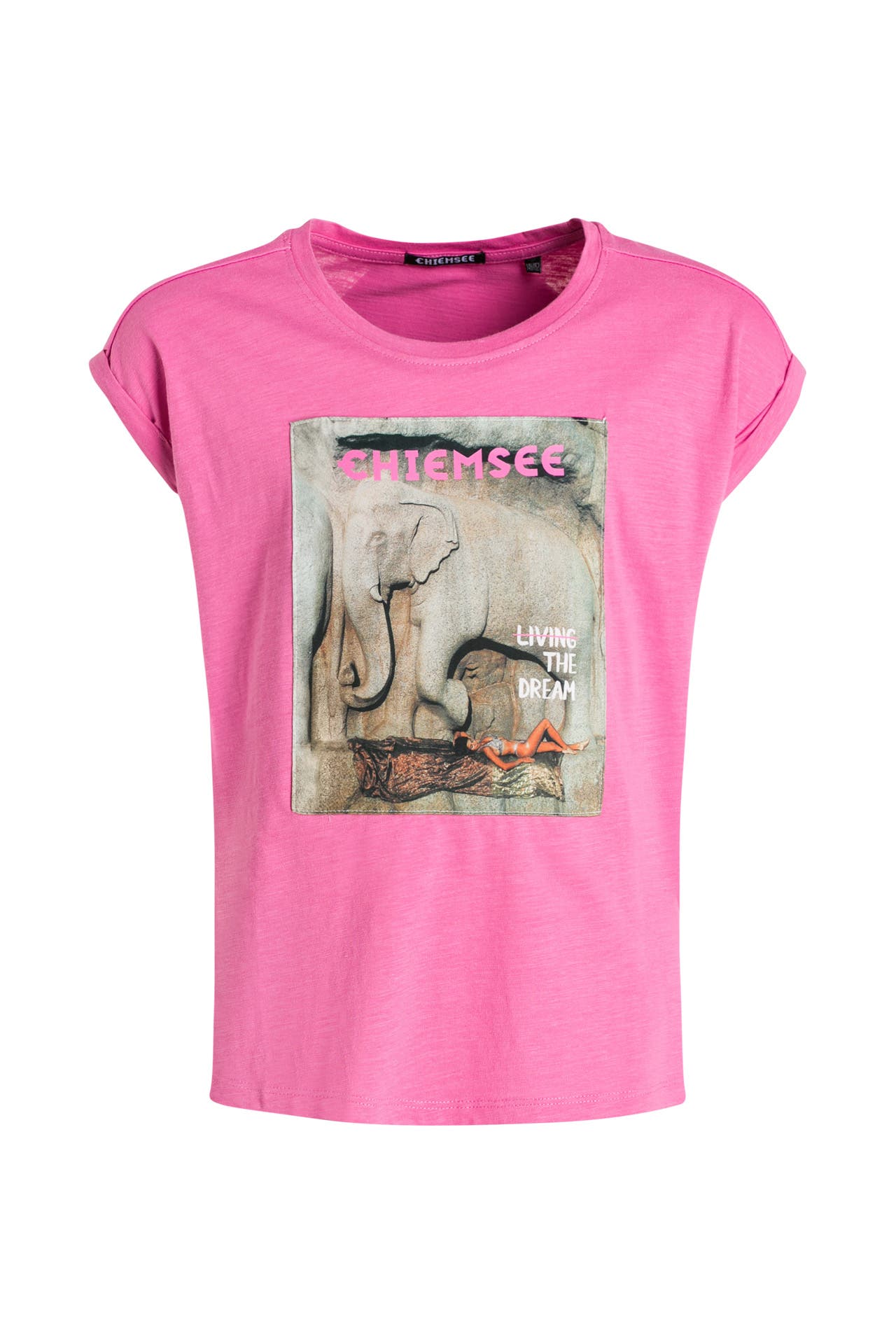 Camiseta Chiemsee Para Mujer - Algodón Orgánico, Estampado Frontal Y Corte Casual