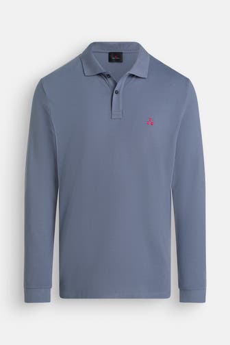 PEUTEREY Langarm-Polo 'Saber' graublau