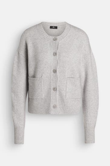 7 FOR ALL MANKIND Kaschmir-Strickjacke grau