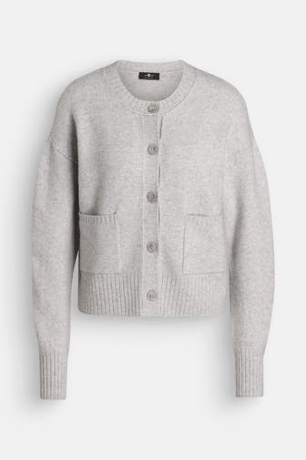 7 FOR ALL MANKIND Kaschmir-Strickjacke grau
