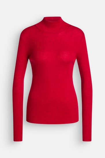 CLOSED Wollmix-Rollkragenpullover rot