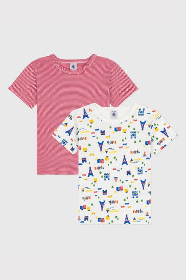 PETIT BATEAU 2er-Set T-Shirts gemustert