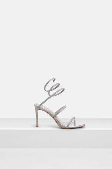 LOLA CRUZ Leder-Sandaletten 'Bardolino' silber