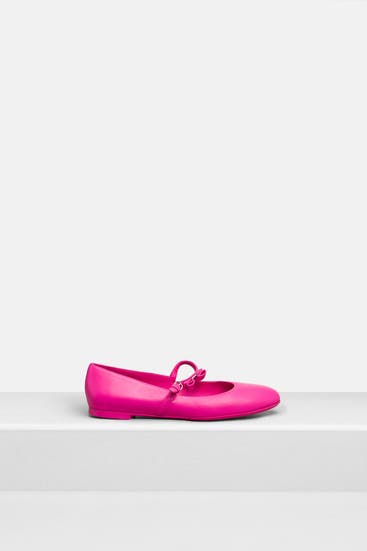 FERRAGAMO - Leder-Ballerinas 'Lizz' pink