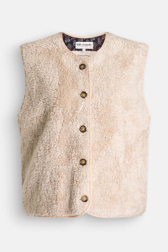 LOLLYS LAUNDRY Kunstfell-Weste beige