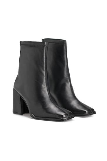 BRONX Leder-Stiefeletten 'Sonn-Y' schwarz