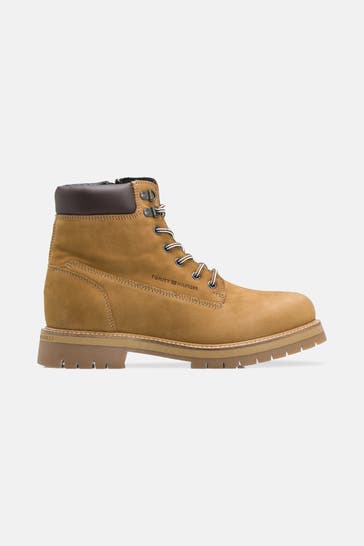 TOMMY HILFIGER Lederschnürstiefel 'Windham' camel