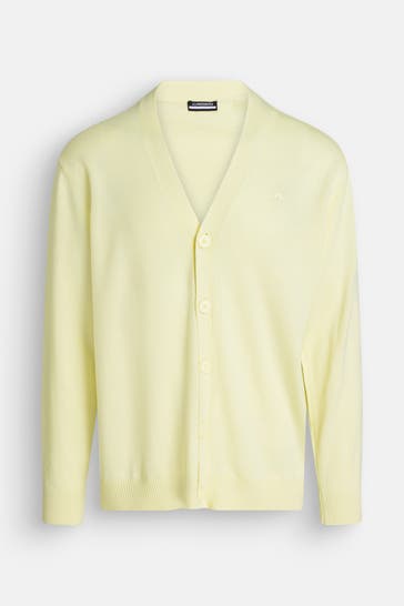 J.LINDEBERG SPORTSWEAR Strickcardigan 'Lucas' zitronengelb
