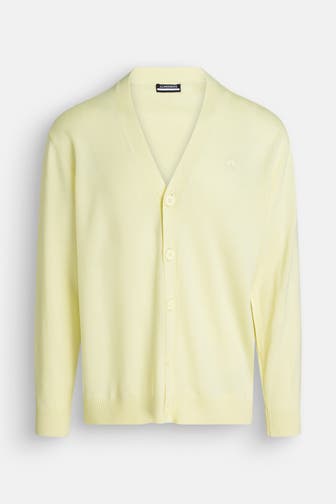 J.LINDEBERG SPORTSWEAR Strickcardigan 'Lucas' zitronengelb