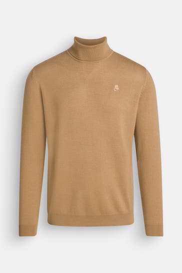 KARL LAGERFELD Wollpullover hellbraun