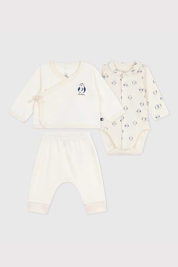 PETIT BATEAU Set: Jacke, Body und Sweatpants gemustert