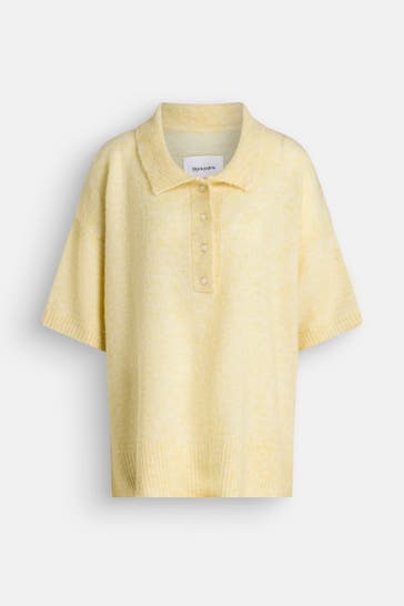 BLACK PALMS Wollmix-Shirt 'Kinda' hellgelb