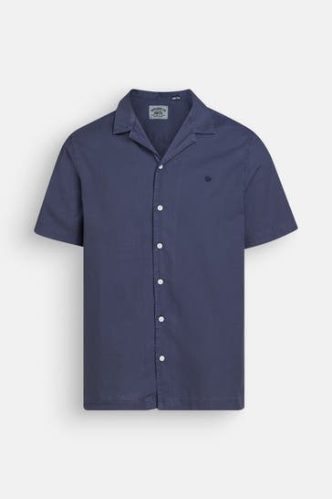 SUPERDRY Kurzarmhemd graublau Regular Fit
