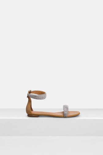 LOLA CRUZ Leder-Sandalen 'Janne' zweifarbig