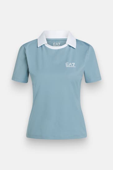EA7 Polo-Shirt taubenblau