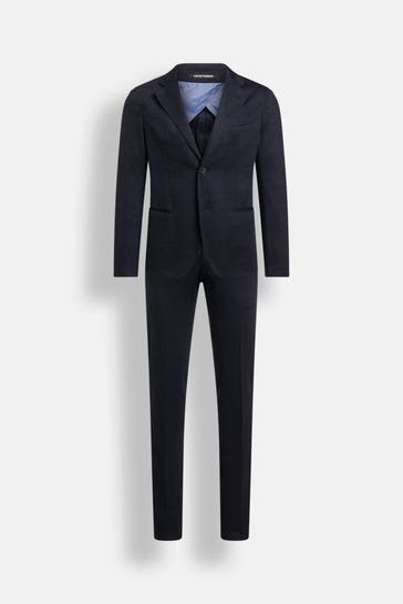 EMPORIO ARMANI Wollmix-Anzug blau-gemustert