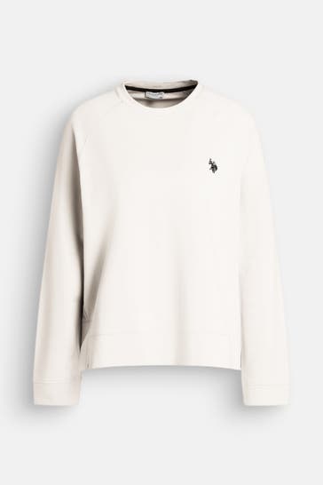 U.S. POLO ASSN. Sweatshirt 'Fleur' weiß