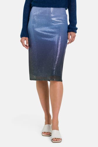 SAMSØE & SAMSØE Paillettenrock 'Saagneta' blau