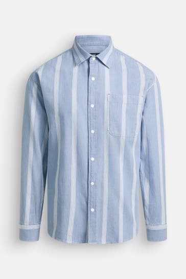 MAVI Freizeithemd blau-gestreift