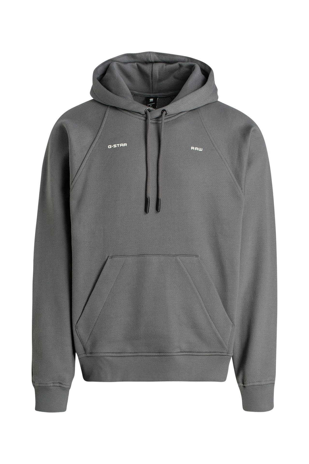 G-Star Relaxed Felpa Con Cappuccio Donna A Maniche Corte – Tasca A Marsupio, Stampa Sul Retro, Cotone, Grigio