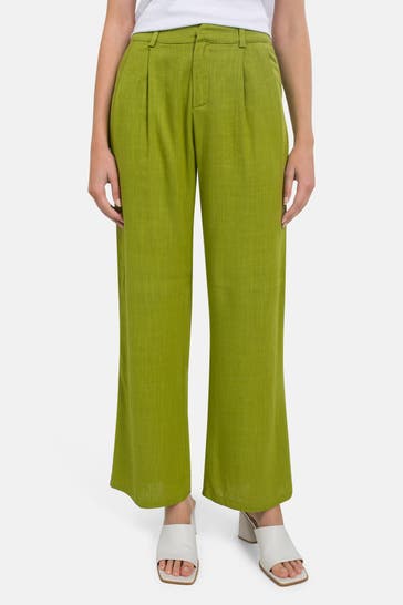 ROSEMUNDE Leinenmix-Hose grün