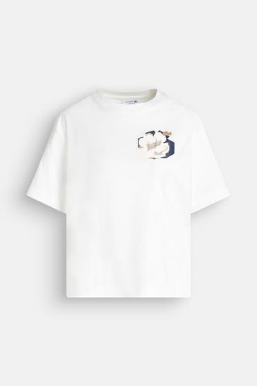 LACOSTE T-Shirt weiß oversize