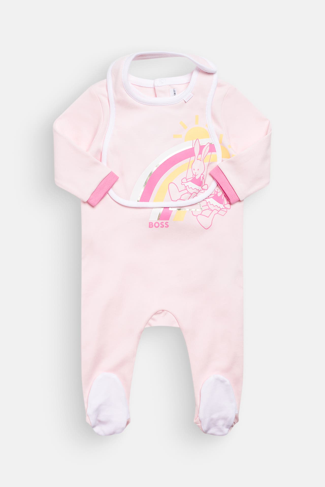 BOSS Set: Strampler & Lätzchen rosa, Bild 1
