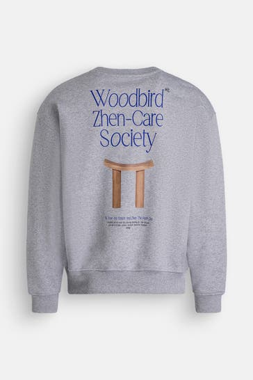 WOODBIRD Sweatshirt 'Cupe Zhen' grau meliert