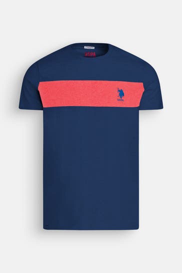 U.S. POLO ASSN. T-Shirt azurblau meliert