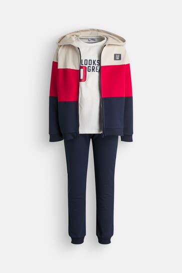 MAYORAL Set: Sweatjacke, Shirt und Sweathose bunt