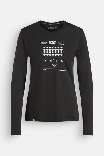 SALEWA Wollmix-Longsleeve schwarz