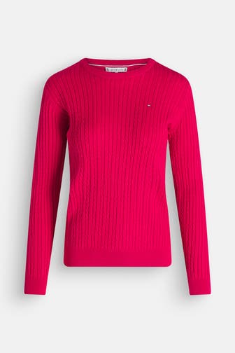 TOMMY HILFIGER Strickpullover dunkelrot