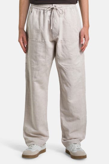 DIESEL Leinenmix-Stoffhose greige