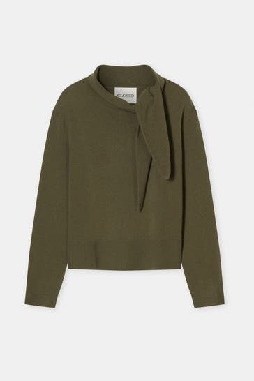 CLOSED Wollpullover oliv