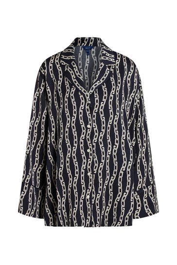 GANT Casual-Bluse nachtblau gemustert